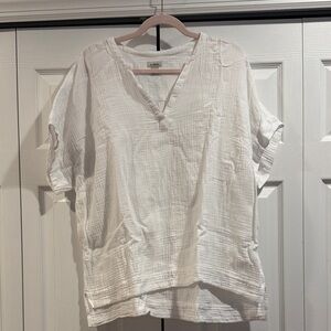 L.L. Bean White Gauzy Top